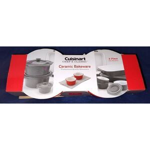CUISINART CHEF'S CLASSIC, CERAMIC BAKEWARE, SET OF TWO 9 OZ. RAMEKINS, RED